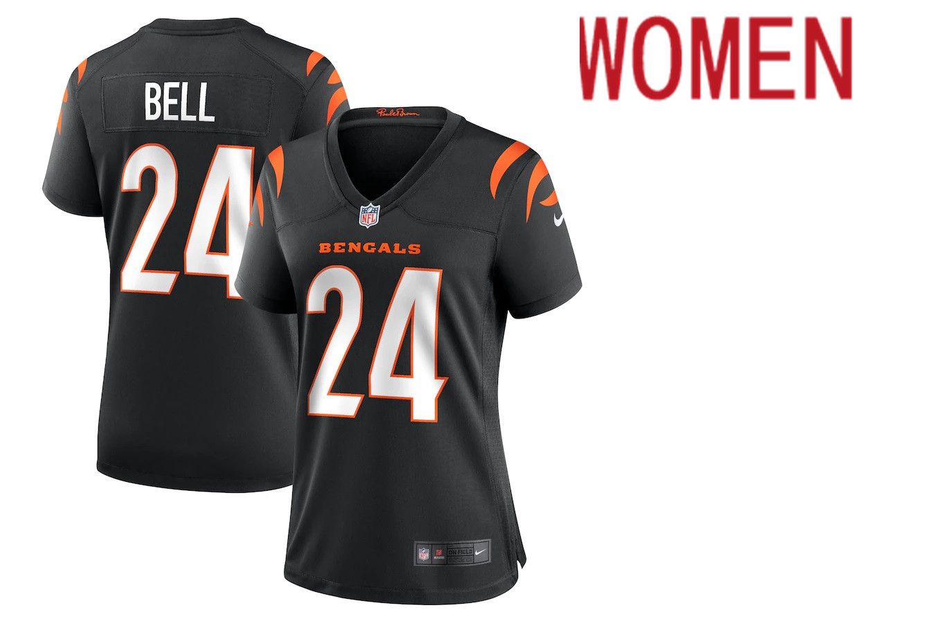Women Cincinnati Bengals 24 Vonn Bell Nike Black Game NFL Jersey
